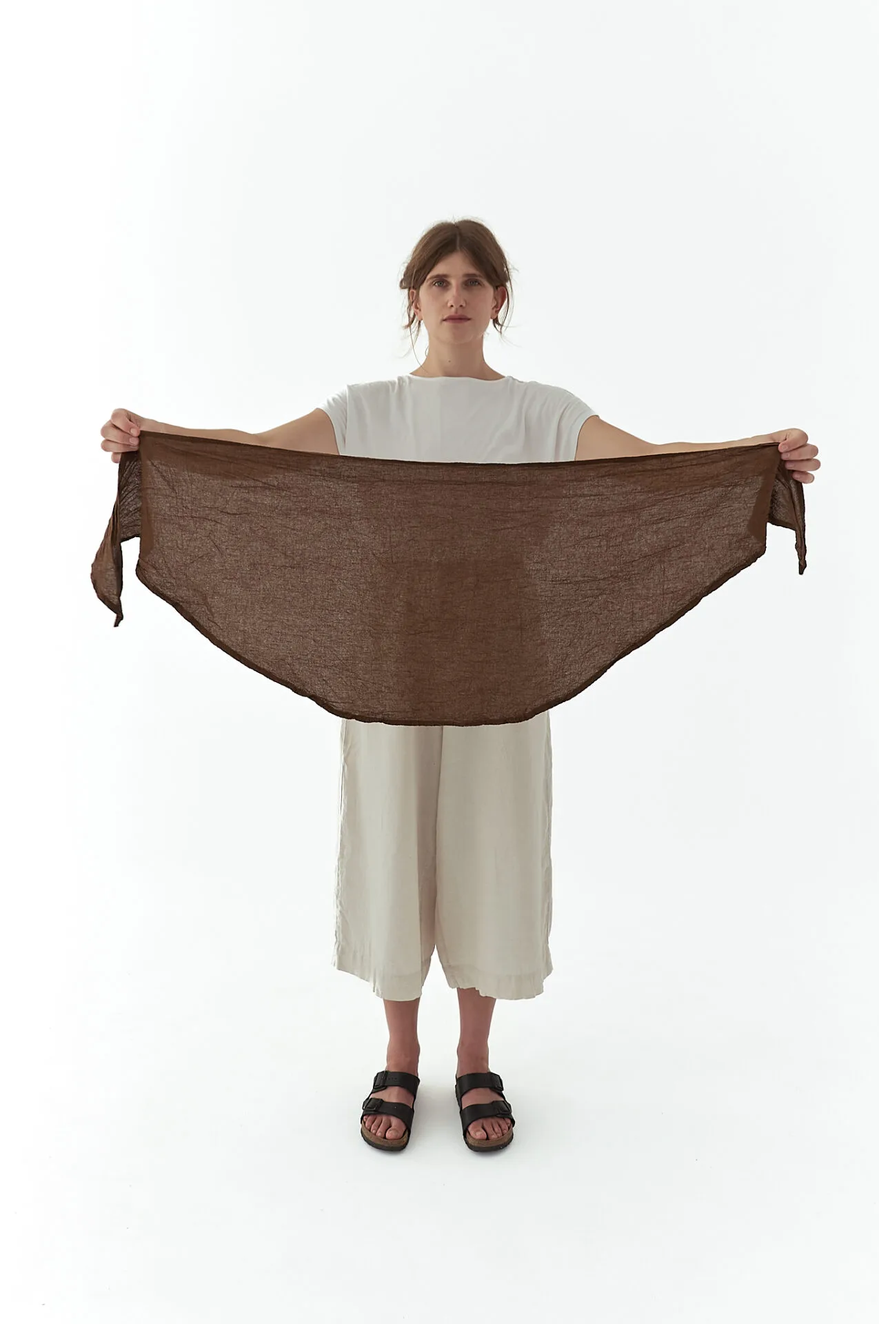 Bandana na głowe brązowa błękitna na głowę, bandana damska, bandana męska, bawełniana bandana, akcesoria modowe, chustka, apaszka, owijam w bawełne