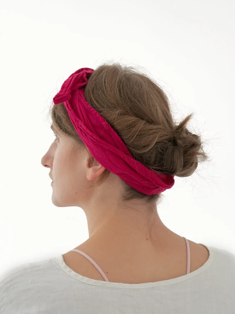 Bandana w kolorze fuksji na głowę, bandana damska i męska, bawełniana bandana, akcesoria modowe, chustka, apaszka, owijam w bawełnę