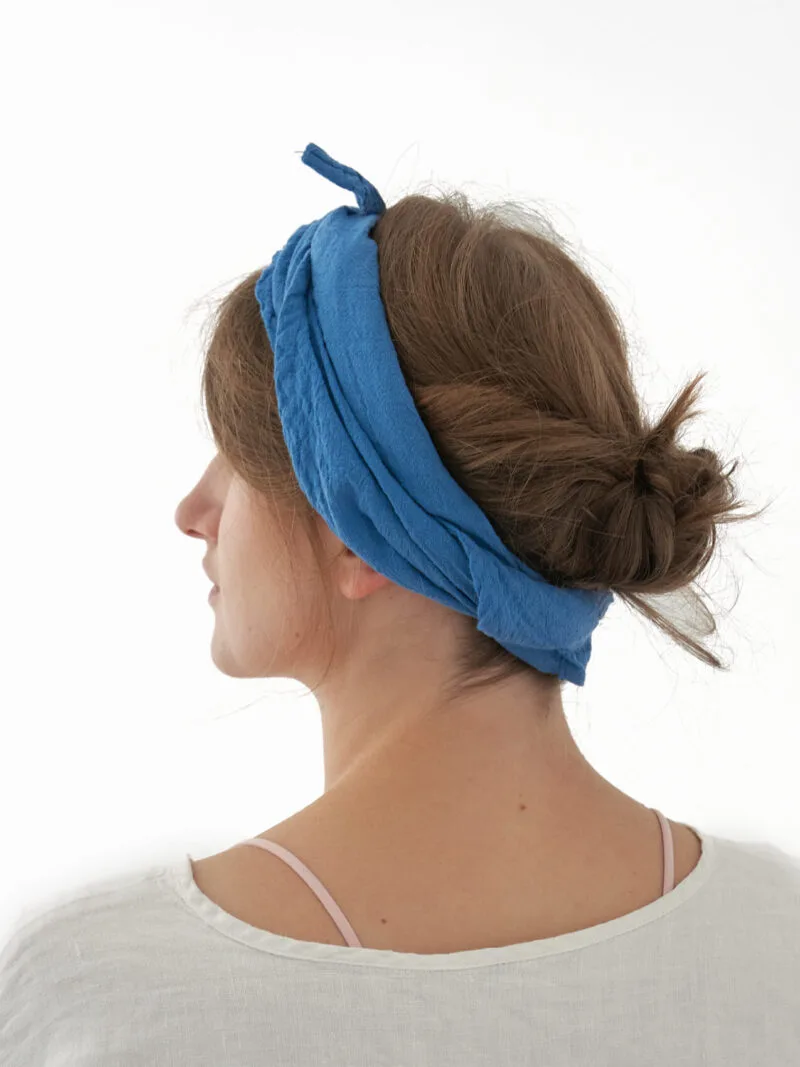 Bandana niebieska błękitna na głowę, bandana damska, bandana męska, bawełniana bandana, akcesoria modowe, chustka, apaszka, owijam w bawełnę