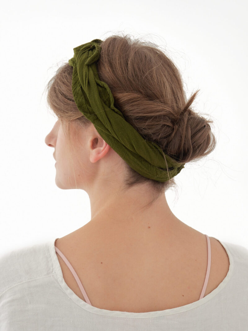 Bandana oliwka zielona chustka na głowę bandana damska bandana męska bawełna akcesoria prezent chustka apaszka owijamwbawełnę.pl