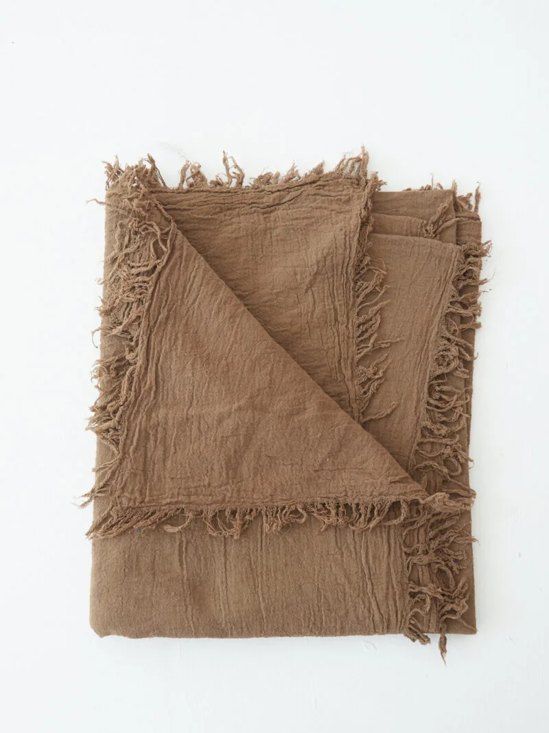 brązowa chusta do noszenia, duża chusta damska i męska. Bawełna organiczna, akcesoria, prezent, odzież. Owijam w bawełna