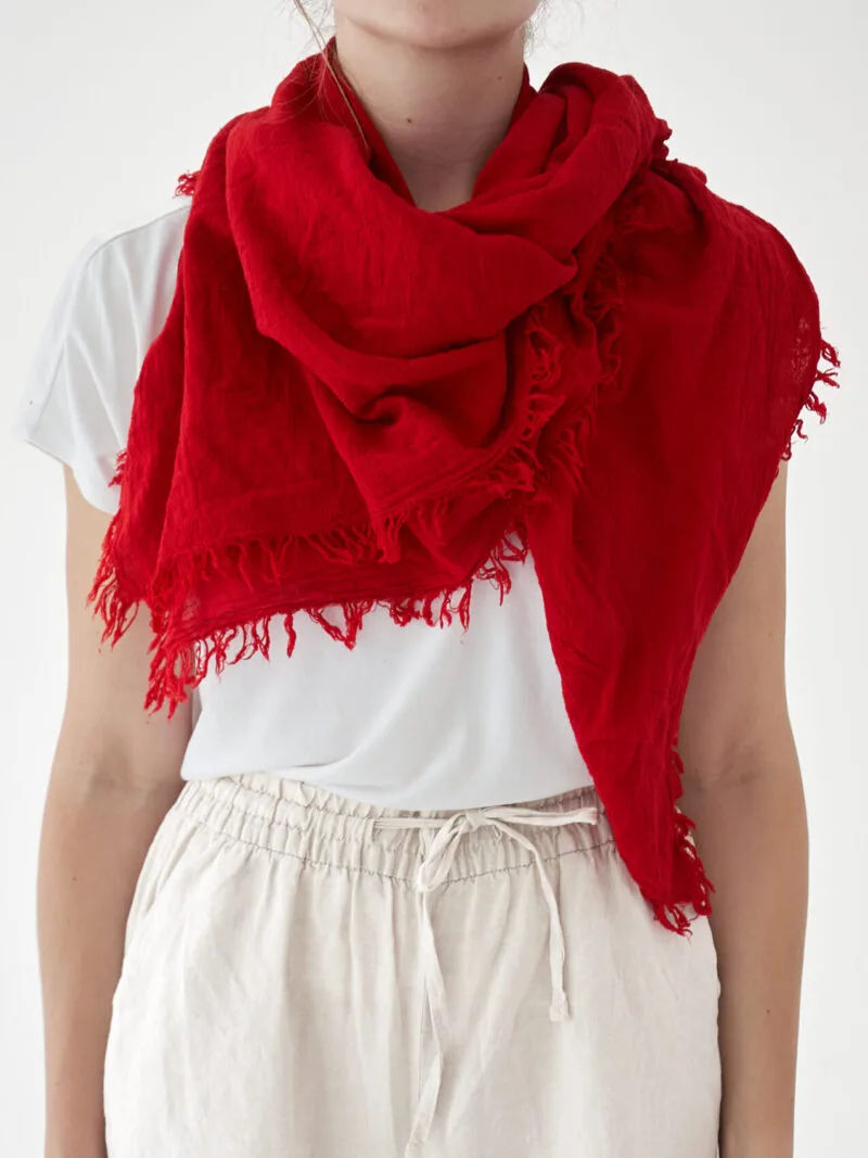 Czerwona chusta do noszenia, duża chusta damska i męska. Bawełna organiczna, akcesoria, prezent, odzież. Owijam w bawełna