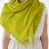 letnia chusta na głowę limonkowa, damska i męska. Bawełna organiczna, akcesoria, prezent, odzież. Owijam w bawełnę