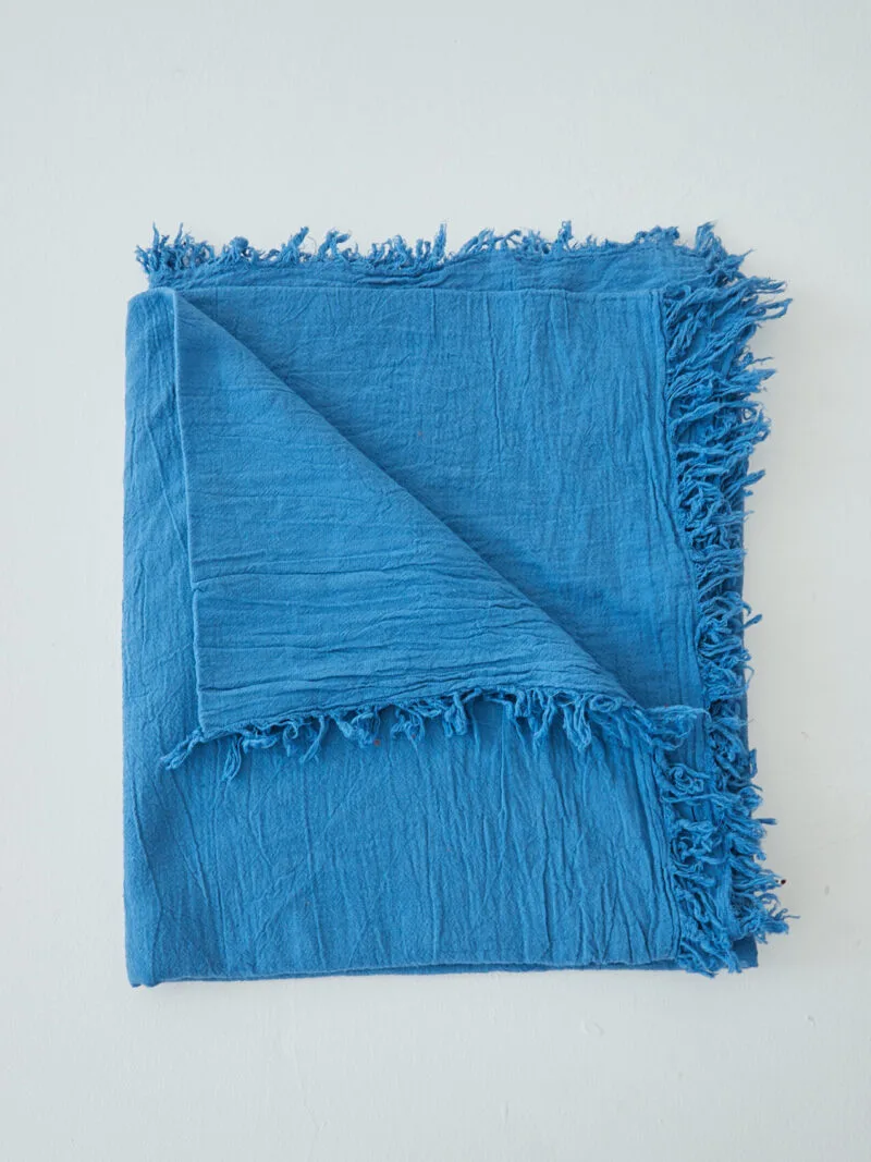 błękitno niebieska chusta do noszenia, chusta damska i męska. Bawełna organiczna, akcesoria, prezent, odzież. Owijam w bawełnę