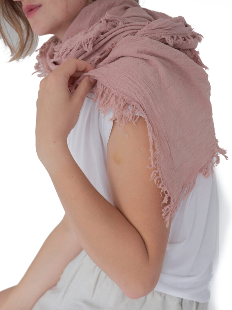 Różowa chusta na głowę, damska i męska. Bawełna organiczna, akcesoria, prezent, odzież. Owijam w bawełnę