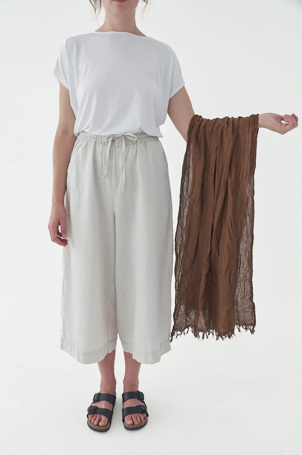 SZAL BRĄZOWY | 100 % BAWEŁNA | Brązowy Dąb - obrazek 4