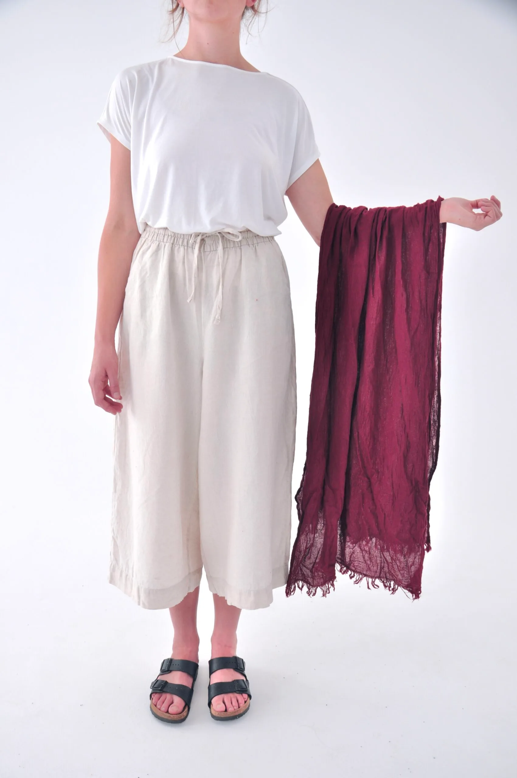 SZAL OBERŻYNA | 100 % BAWEŁNA | Czerwonawy Ametyst - obrazek 4