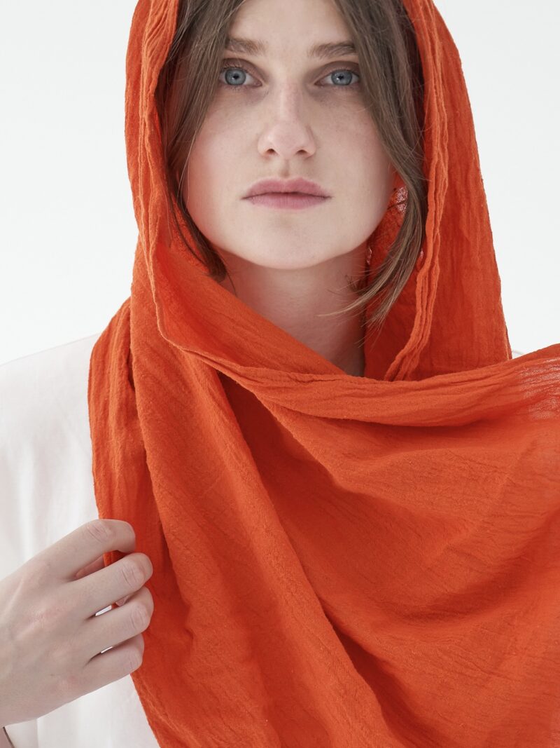 SZAL POMARAŃCZOWY | 100 % BAWEŁNA | Pomarańczowa Konfitura