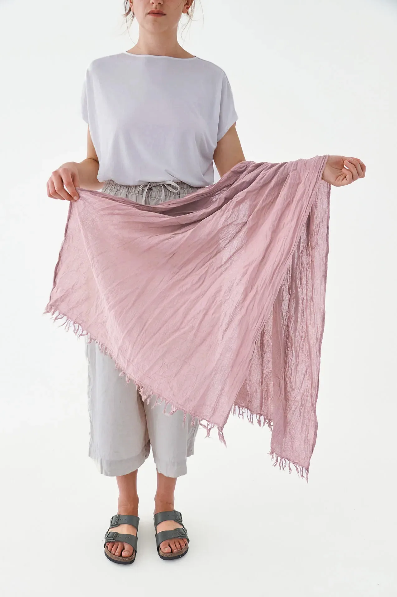 SZAL RÓŻOWY | 100 % BAWEŁNA | Róż Pudrowy - obrazek 3