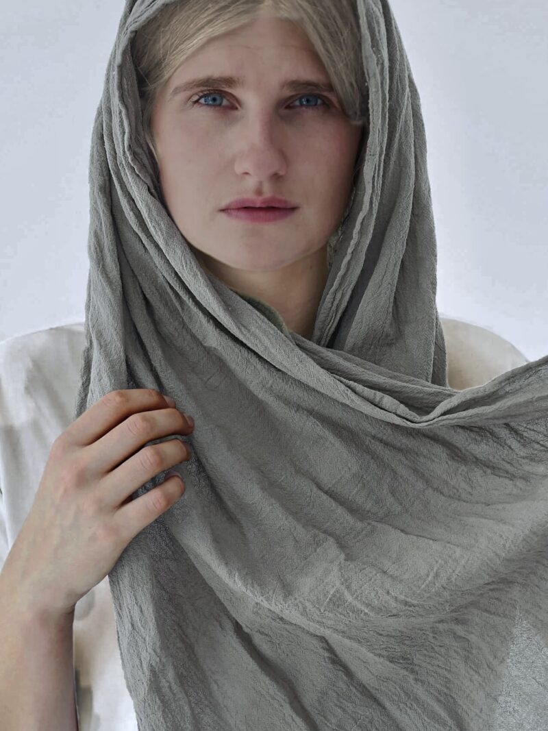 SZAL SZARY | 100 % BAWEŁNA | Srebrzysty Księżyc