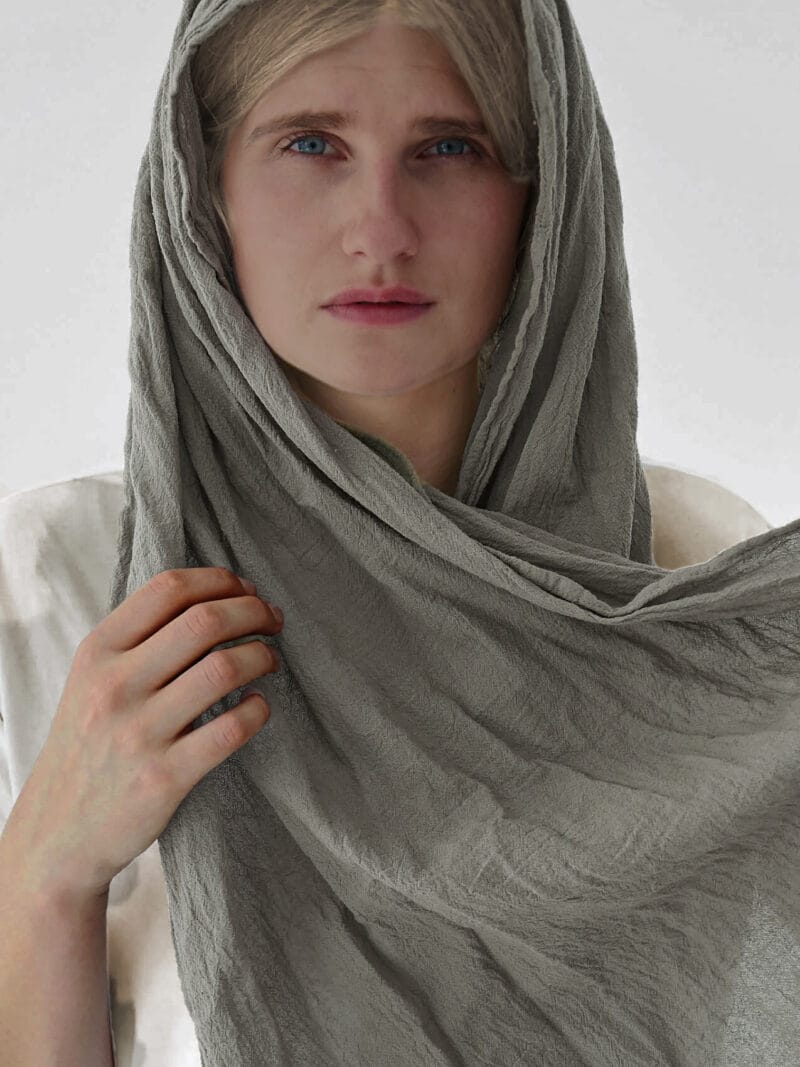 SZAL SZARY | 100 % BAWEŁNA | Srebrzysty Księżyc