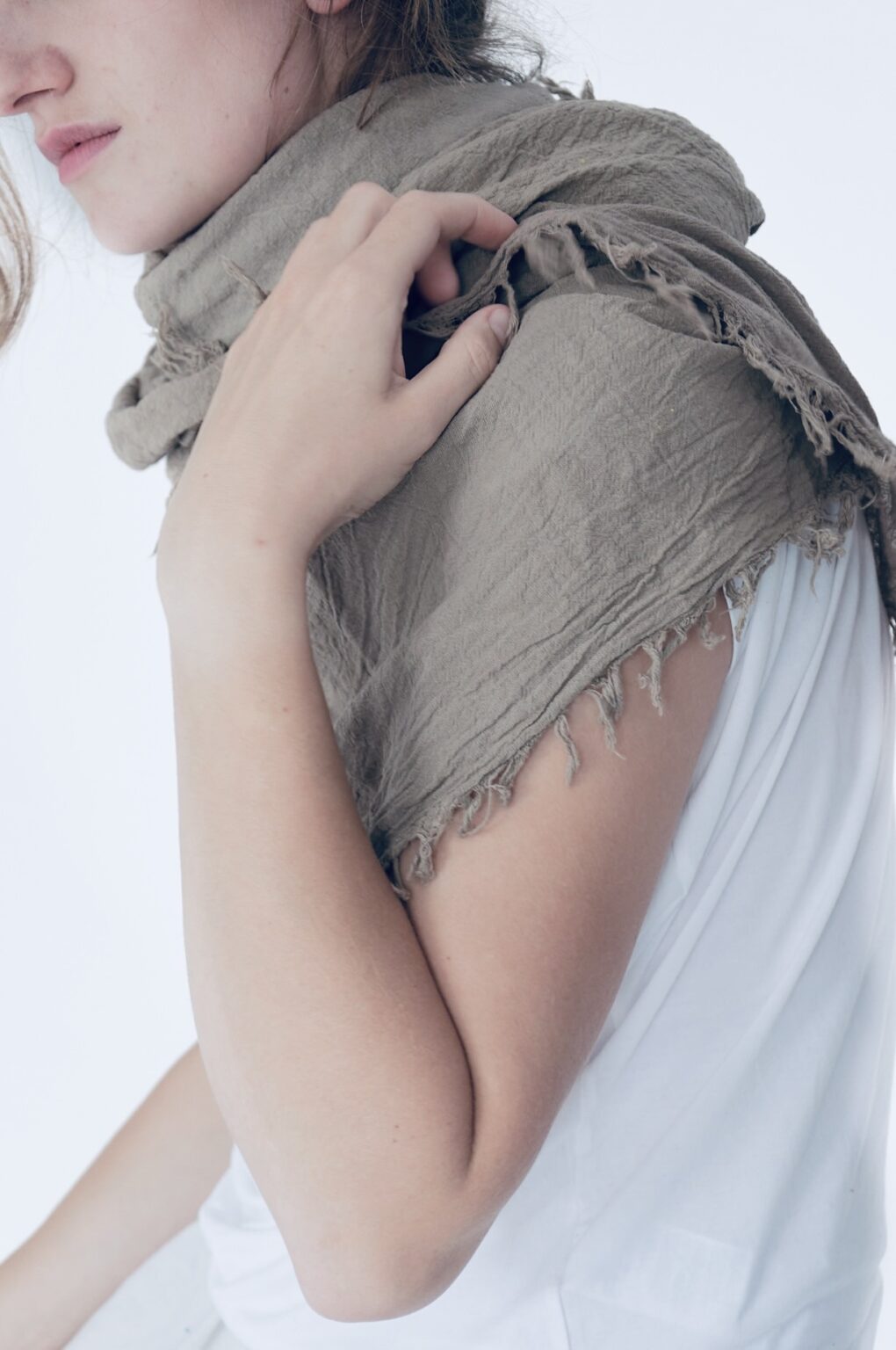 CHUSTA SZARA | 100 % BAWEŁNA | Srebrzysty Księżyc