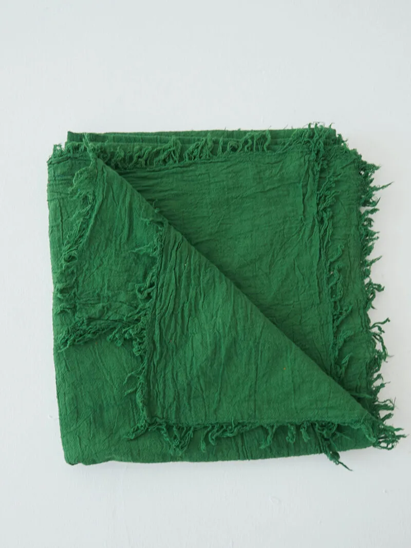 Zielona chusta na głowę, damska i męska. Bawełna organiczna, akcesoria, prezent, odzież. Owijam w bawełnę