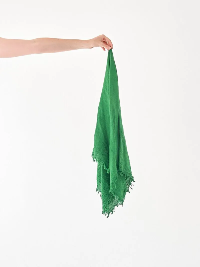 Zielona chusta na głowę, damska i męska. Bawełna organiczna, akcesoria, prezent, odzież. Owijam w bawełnę