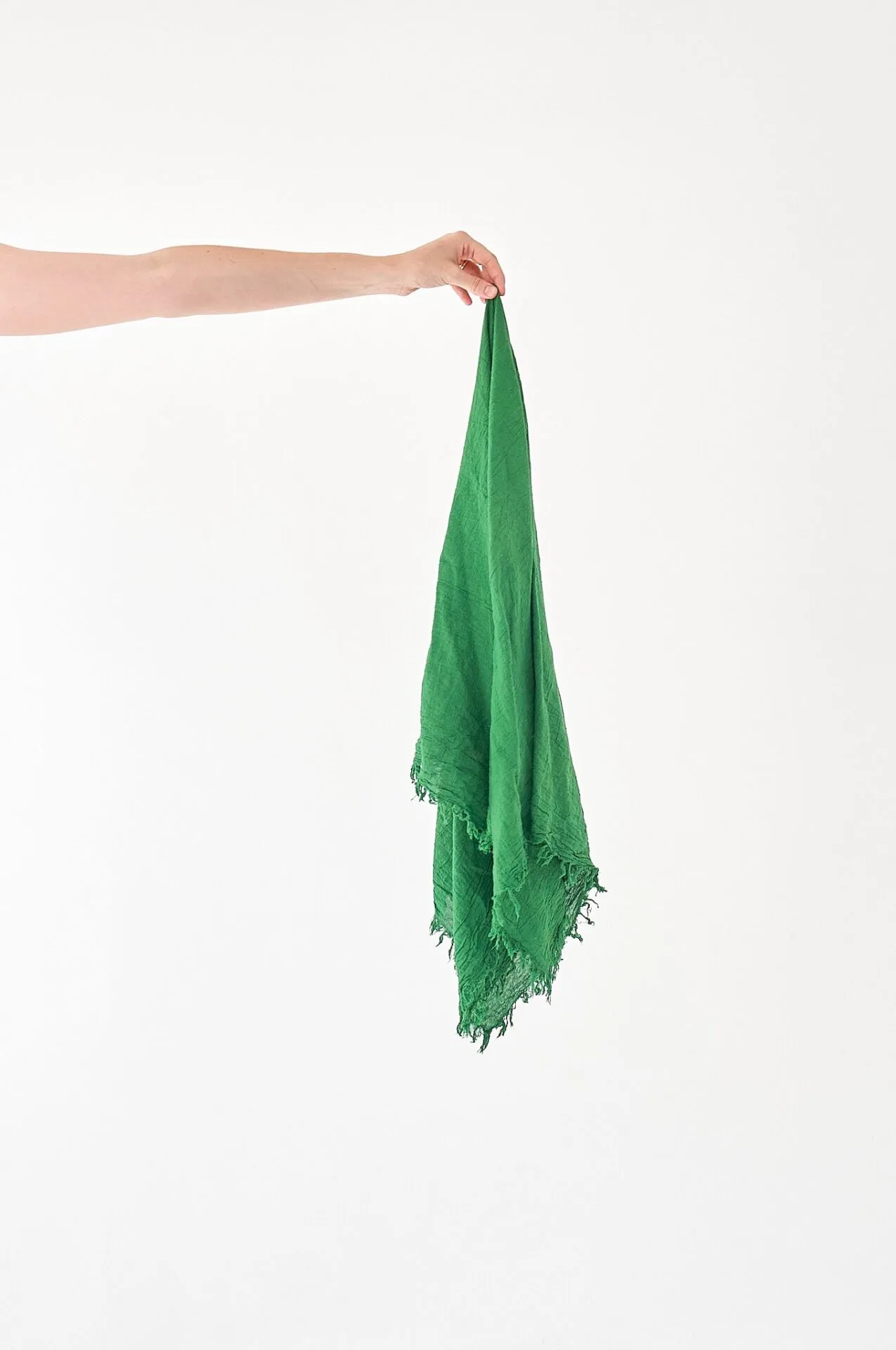 Zielona chusta na głowę, damska i męska. Bawełna organiczna, akcesoria, prezent, odzież. Owijam w bawełnę