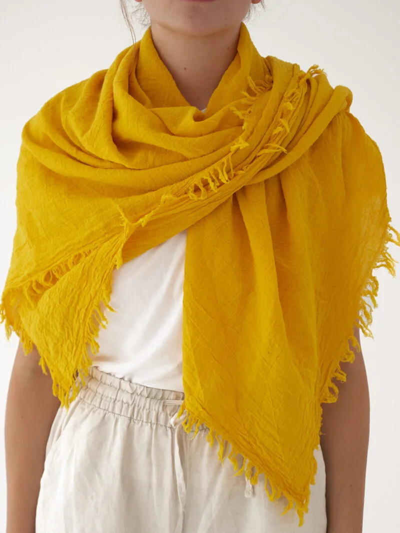 Żółta chusta na głowę, damska i męska. Bawełna organiczna, akcesoria, prezent, odzież. Owijam w bawełnę