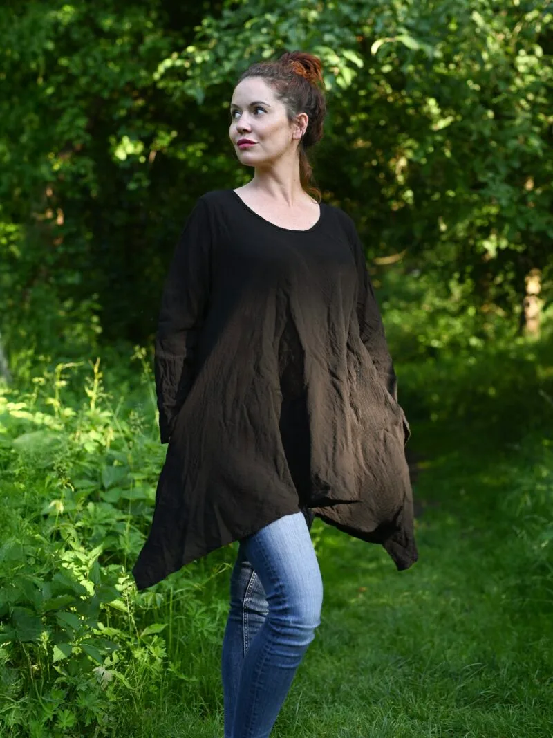 bluza-top-ogony-tails-bawelna-dlugie-boki-czarna