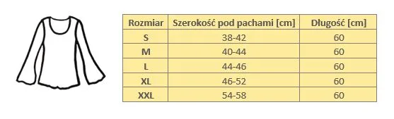 bluzka szeroki rękaw rozmiary