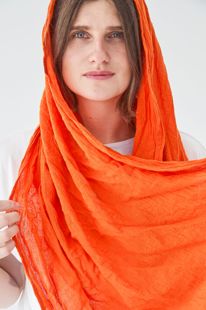 SZAL POMARAŃCZOWY | 100 % BAWEŁNA | Mandarynka