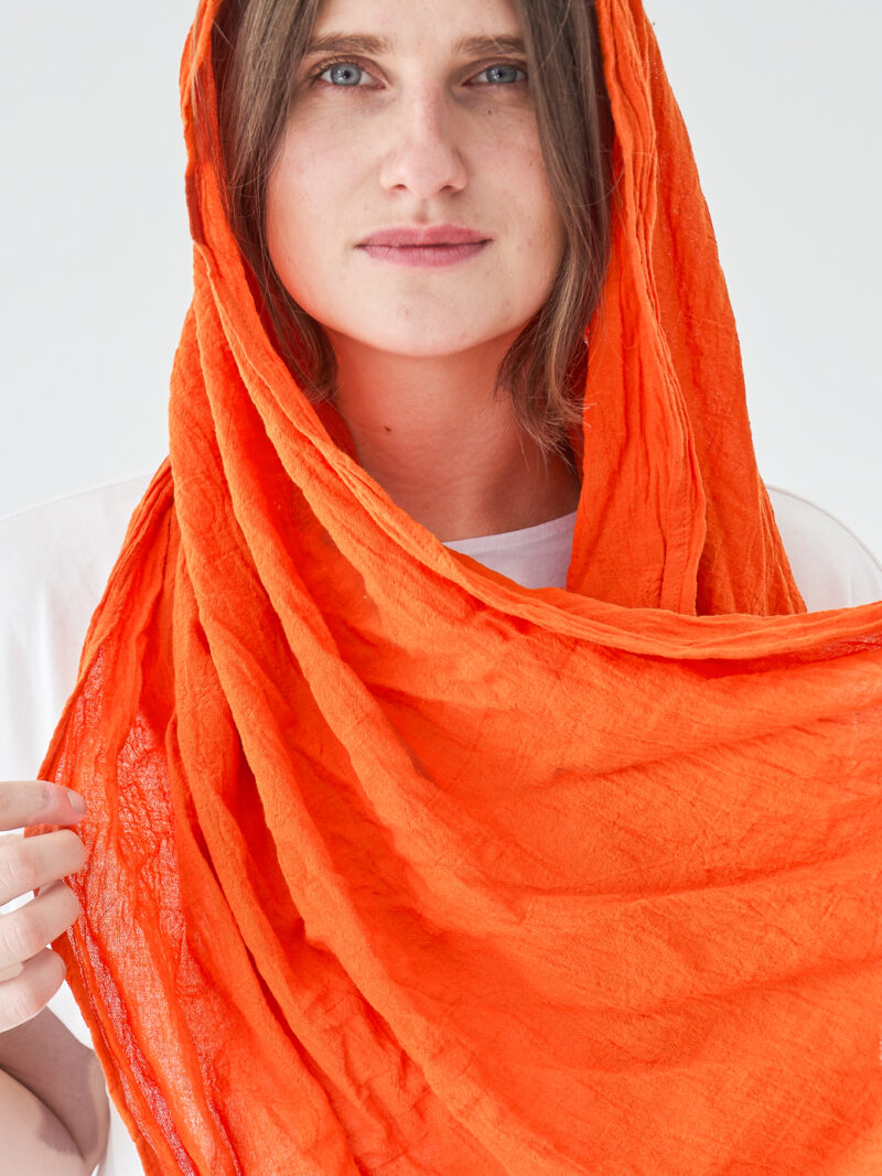 SZAL POMARAŃCZOWY | 100 % BAWEŁNA | Mandarynka