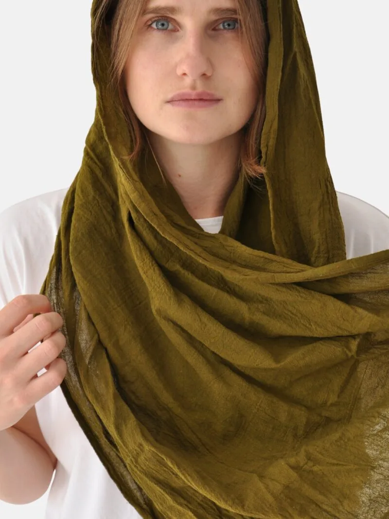 SZAL OLIWKOWY | 100 % BAWEŁNA | Zielona Oliwka