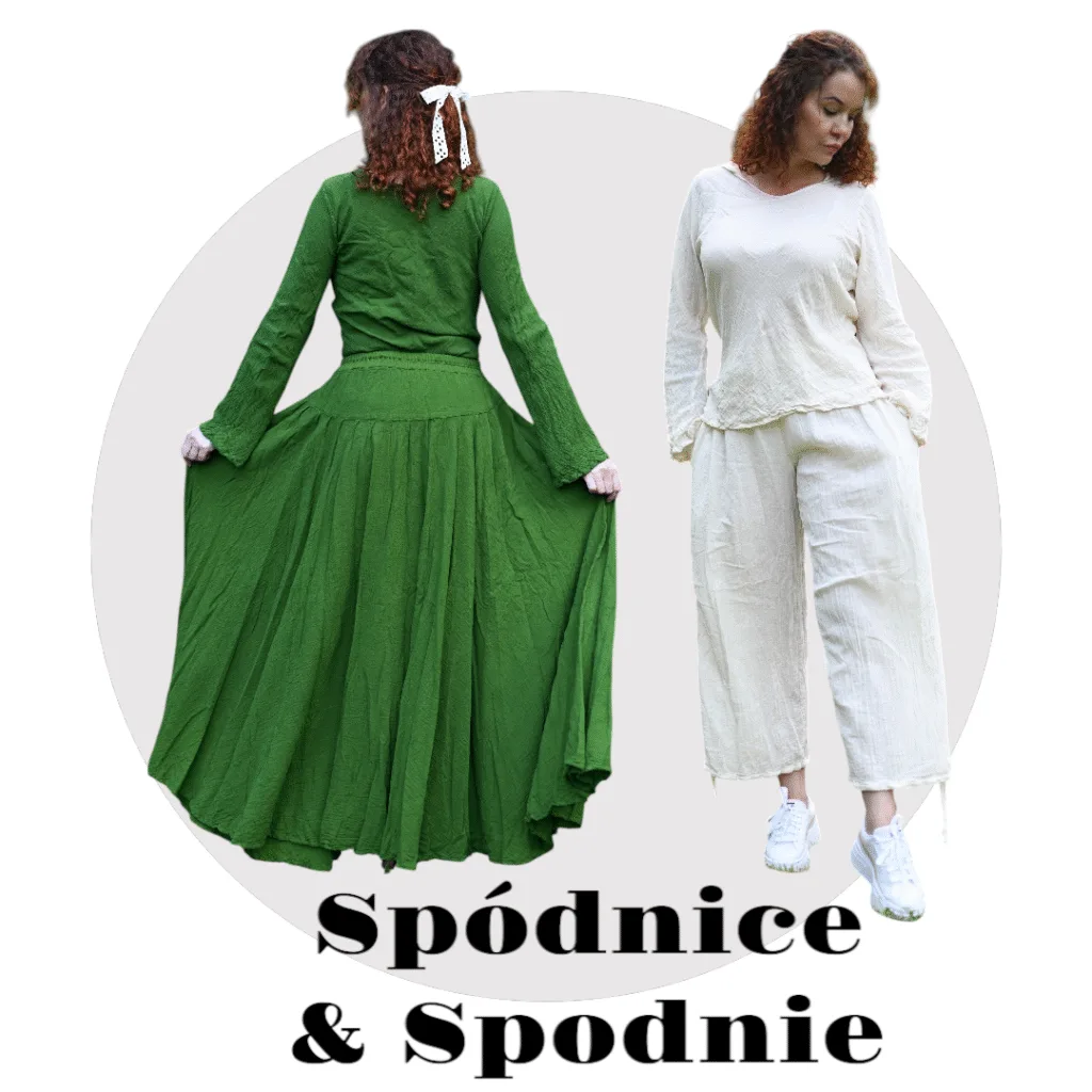 spódnica pełne koło i spodnie bawełniane 100 organiczne