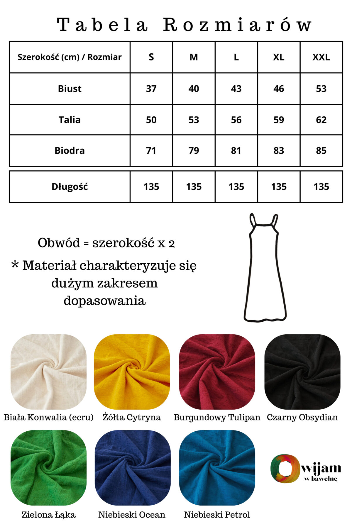 bawełniana długa sukienka maxi | LISTEK - obrazek 2