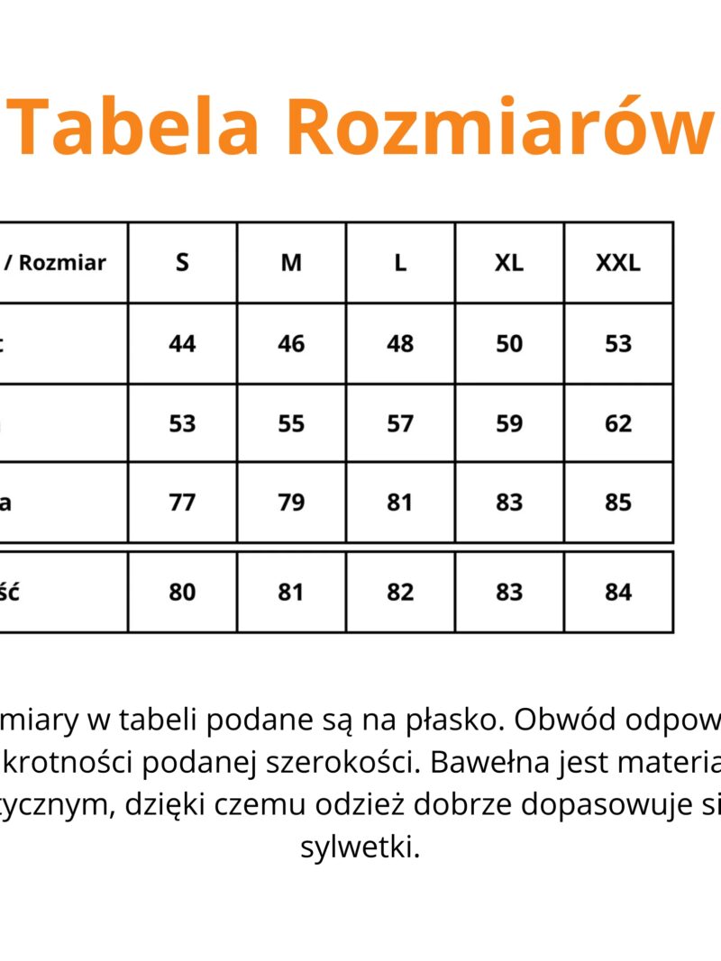 tabela roszmiarów sukienki mini