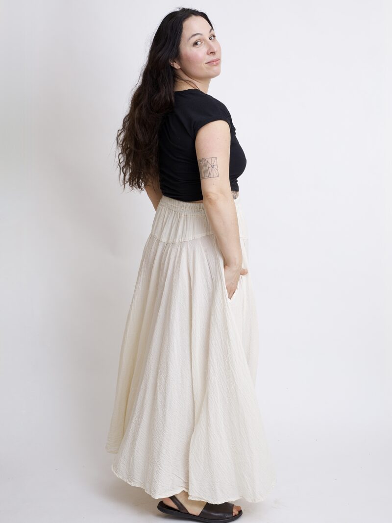 Bawełniana spódnica biała plisowana