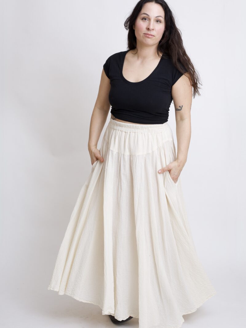 Bawełniana spódnica biała plisowana