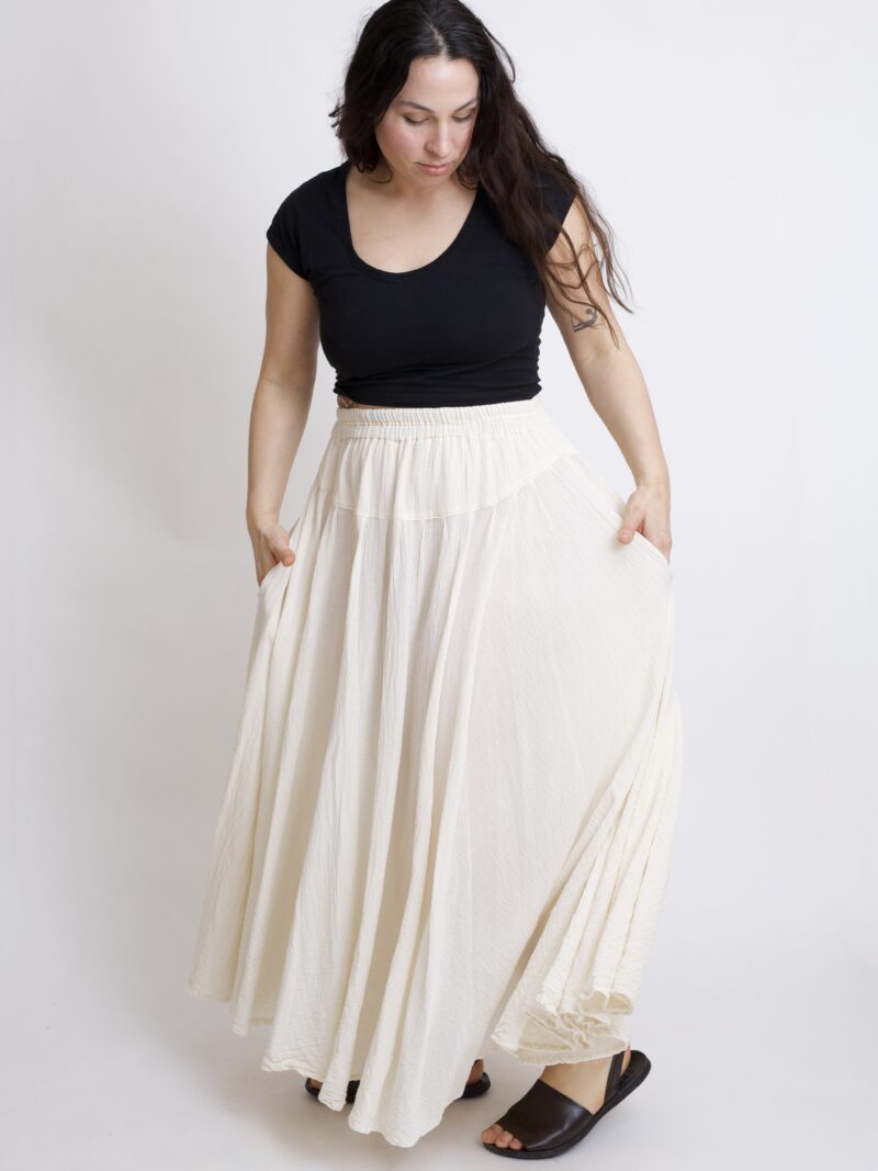 Bawełniana spódnica biała plisowana