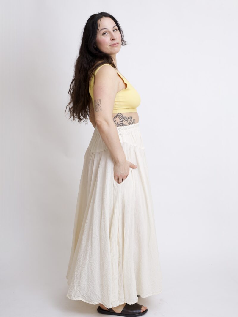 Bawełniana spódnica biała plisowana