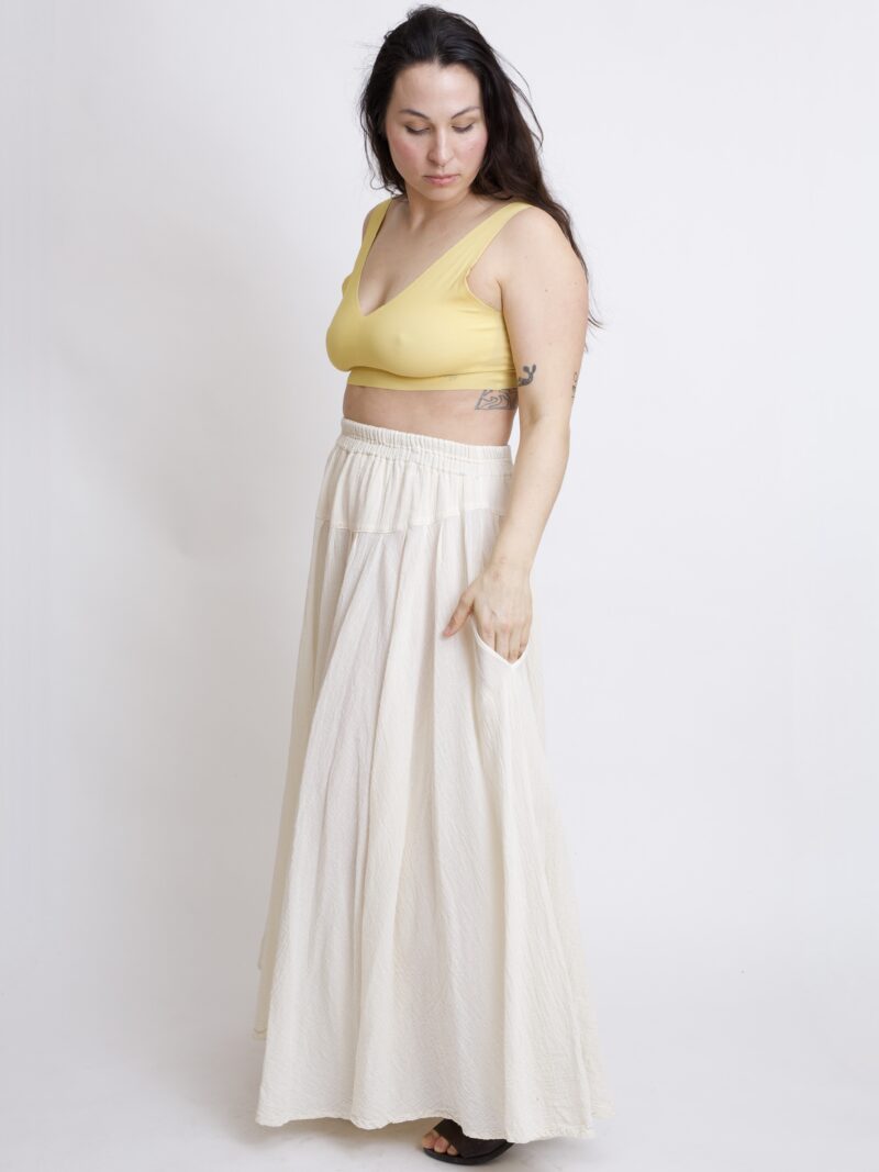 Bawełniana spódnica biała plisowana