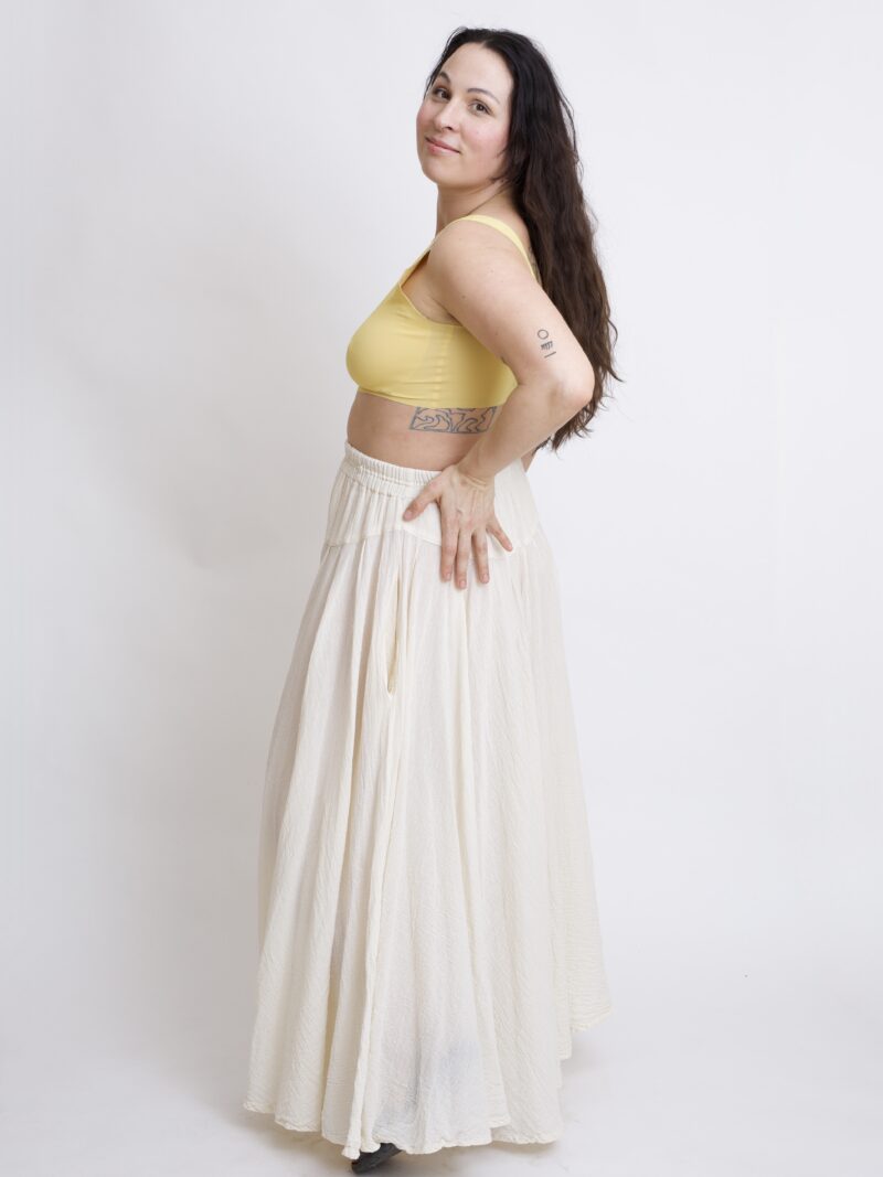 Bawełniana spódnica biała plisowana