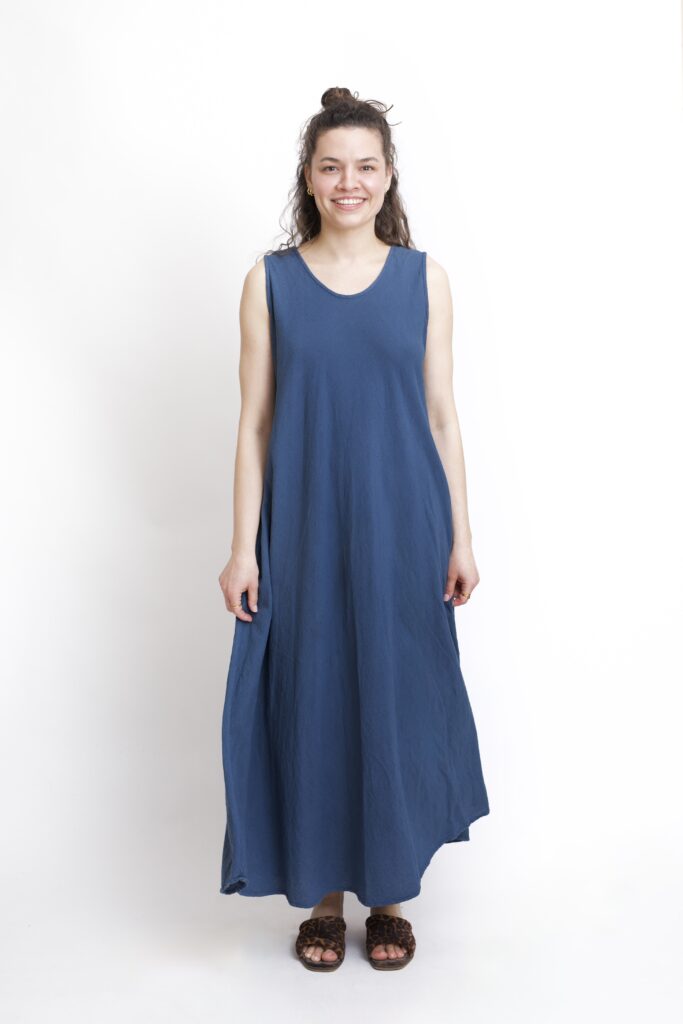 bawełniana sukienka maxi długa szara- grafitowa. Czysta 100% bawełna organiczna. Odzież damska