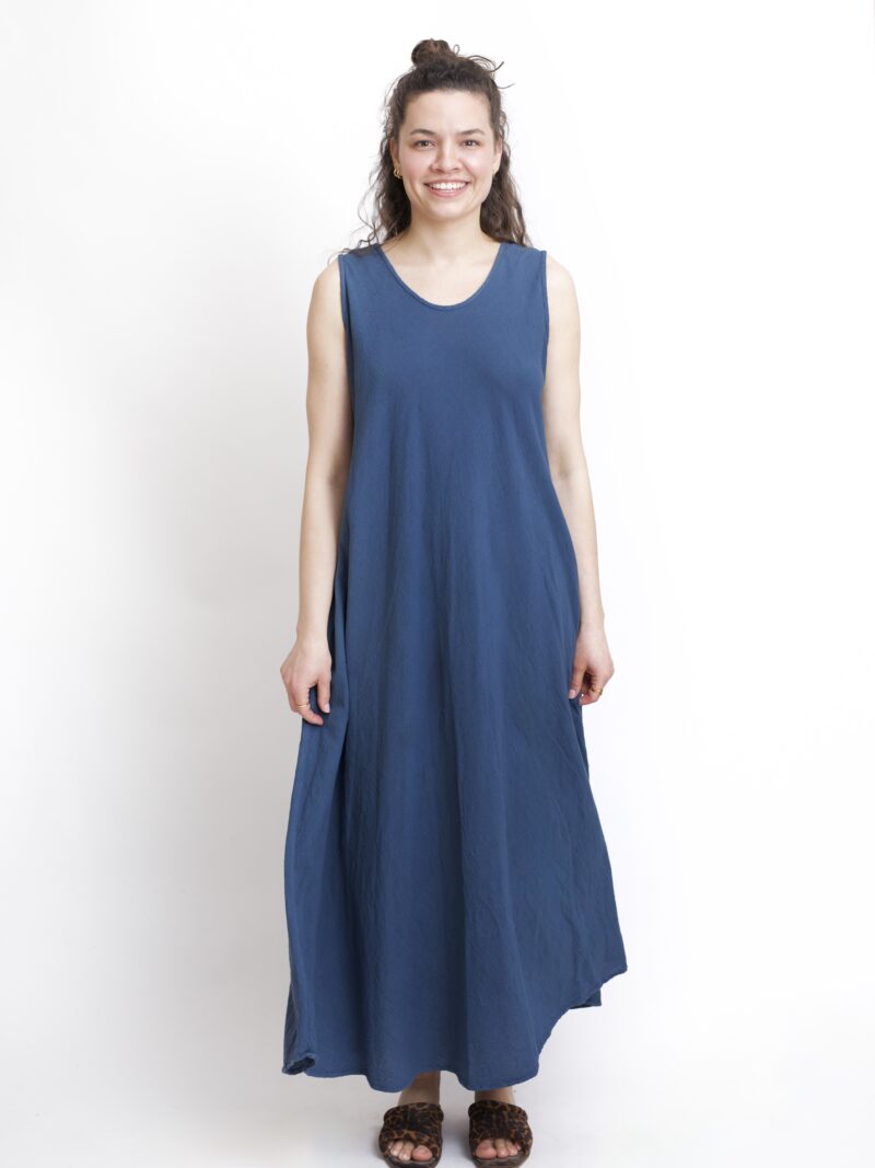 bawełniana sukienka maxi długa szara- grafitowa. Czysta 100% bawełna organiczna. Odzież damska