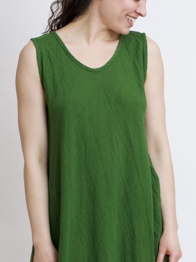 bawełniana sukienka maxi długa zielona. Czysta 100% bawełna organiczna. Odzież damska