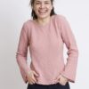 damska bluzka bawełniana z szerokimi rękawami. Bluzka w kolorze róż pudrowy