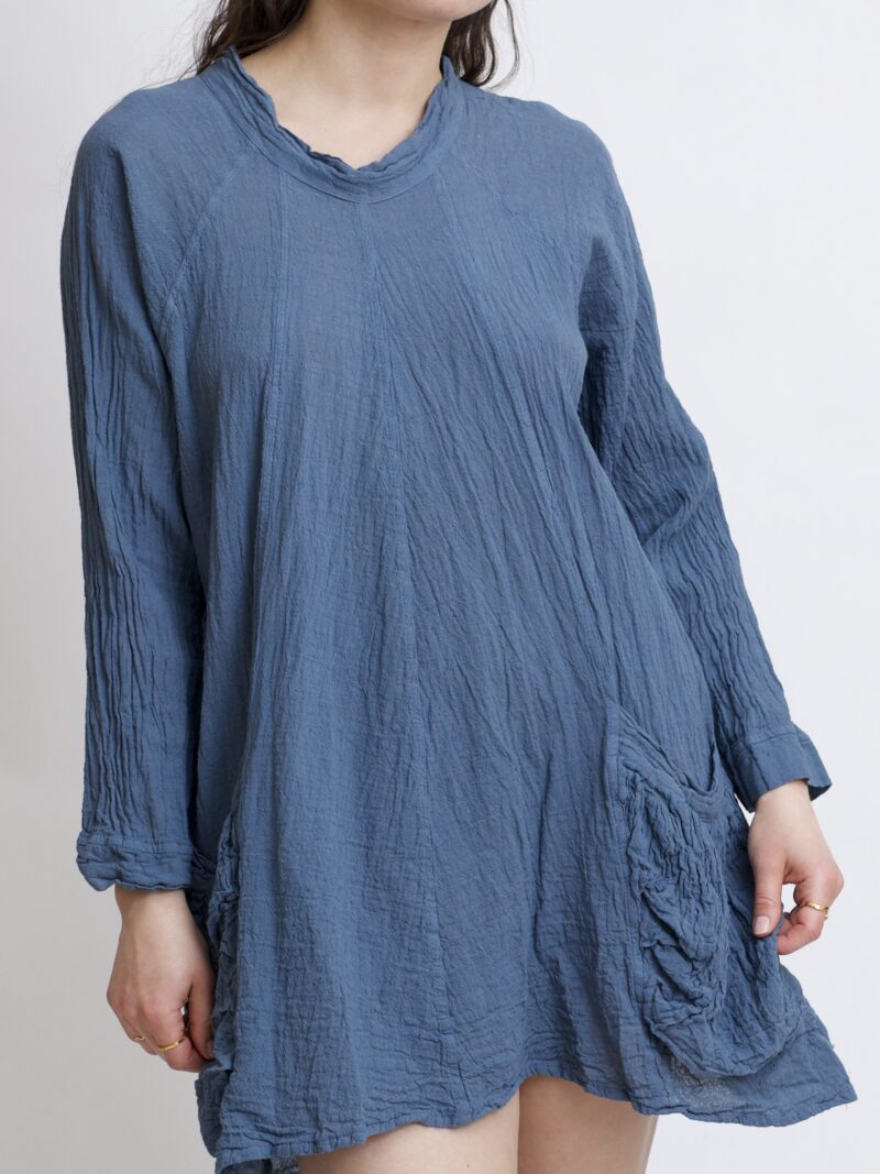 Tunika oversize szary grafit bawełniana. luźna tuniko sukienka z czystek bawełny