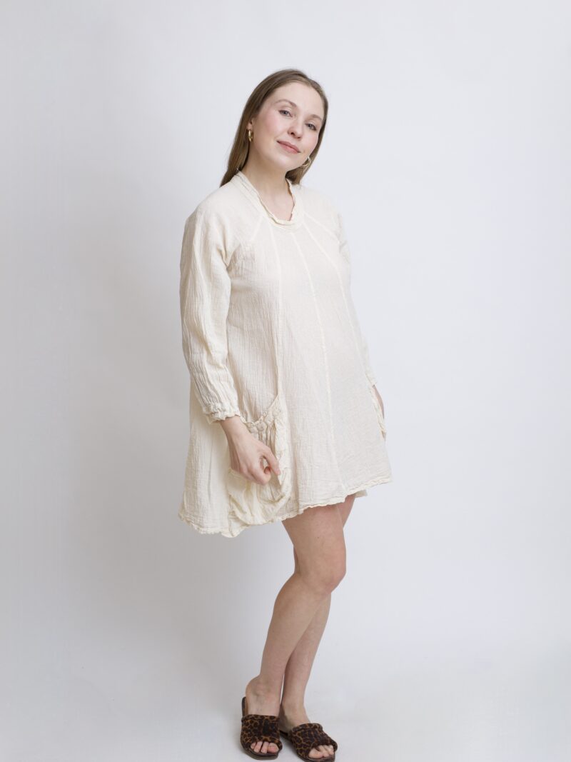 Tunika oversize biała bawełniana. luźna tuniko sukienka