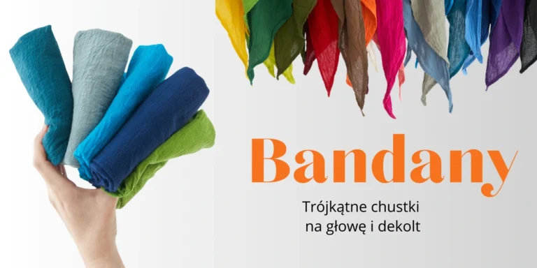 bawełniane bandany, trójkątne chustki na głowę i dekolt, apaszki wiele kolorów