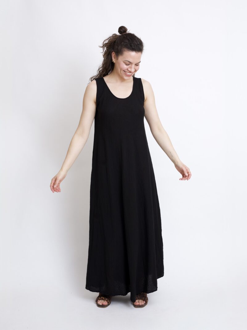 czarna bawełniana sukienka maxi długa . Czysta 100% bawełna organiczna. Odzież damska