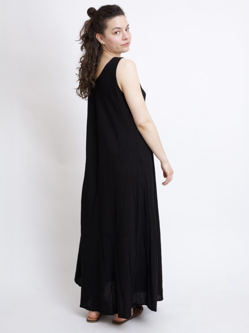 czarna bawełniana sukienka maxi długa . Czysta 100% bawełna organiczna. Odzież damska