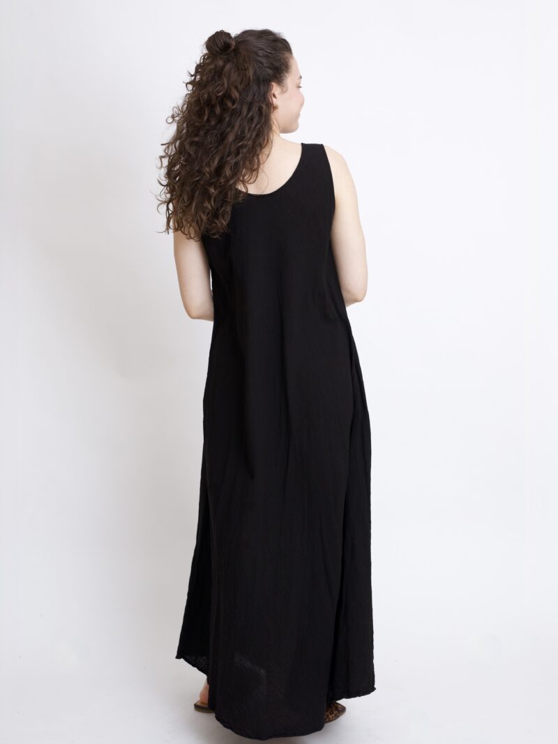 czarna bawełniana sukienka maxi długa . Czysta 100% bawełna organiczna. Odzież damska