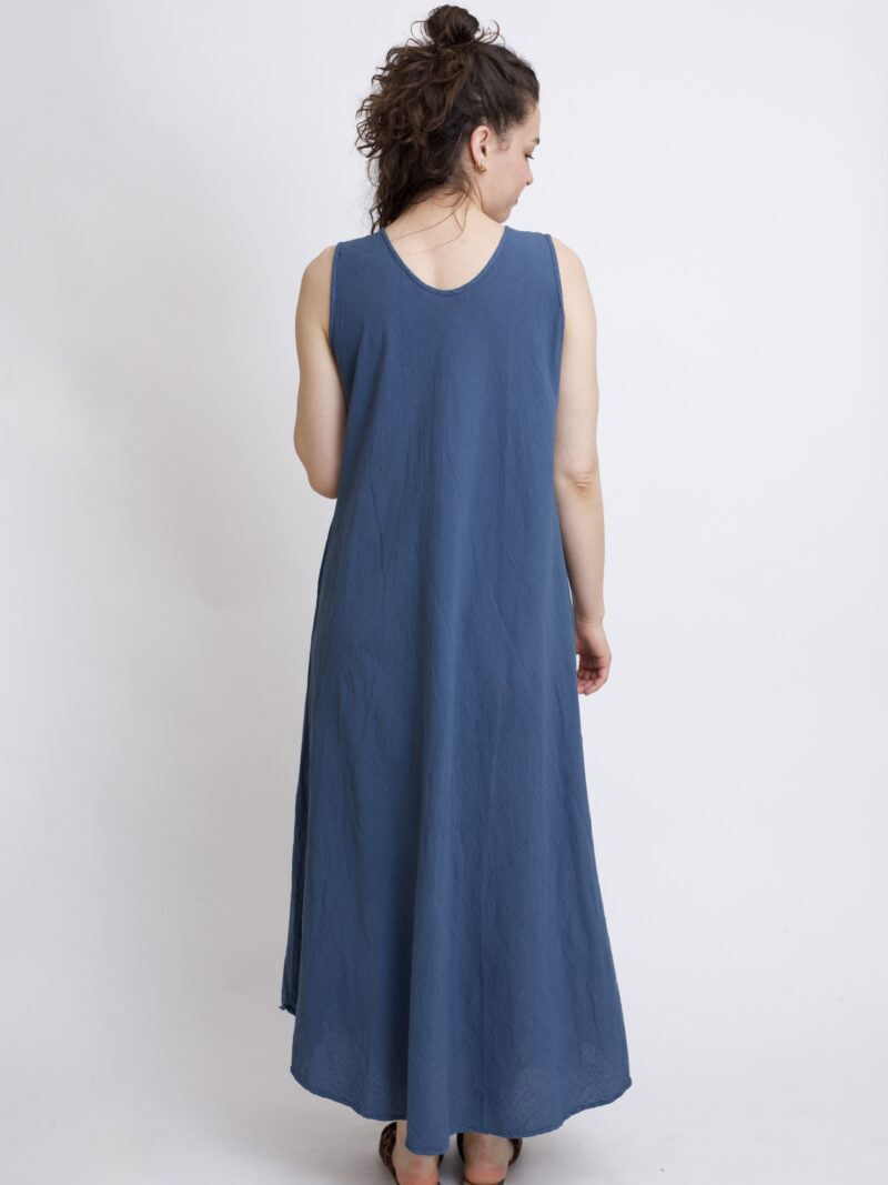 bawełniana sukienka maxi długa szara- grafitowa. Czysta 100% bawełna organiczna. Odzież damska