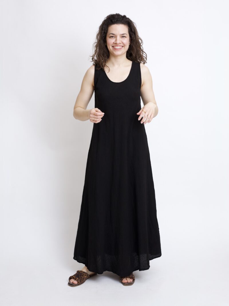 czarna bawełniana sukienka maxi długa . Czysta 100% bawełna organiczna. Odzież damska