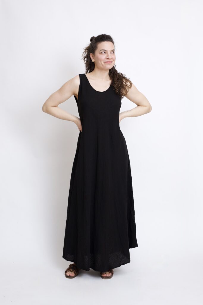 czarna bawełniana sukienka maxi długa . Czysta 100% bawełna organiczna. Odzież damska