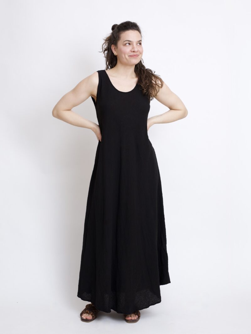 czarna bawełniana sukienka maxi długa . Czysta 100% bawełna organiczna. Odzież damska