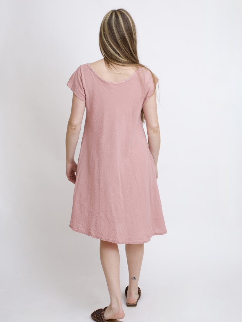 sukienka mini bawełniana ze skrzydełkami. Różowo pudrowa