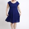 sukienka mini bawełniana ze skrzydełkami. granatowo-niebieska sukienka z czystej bawełny